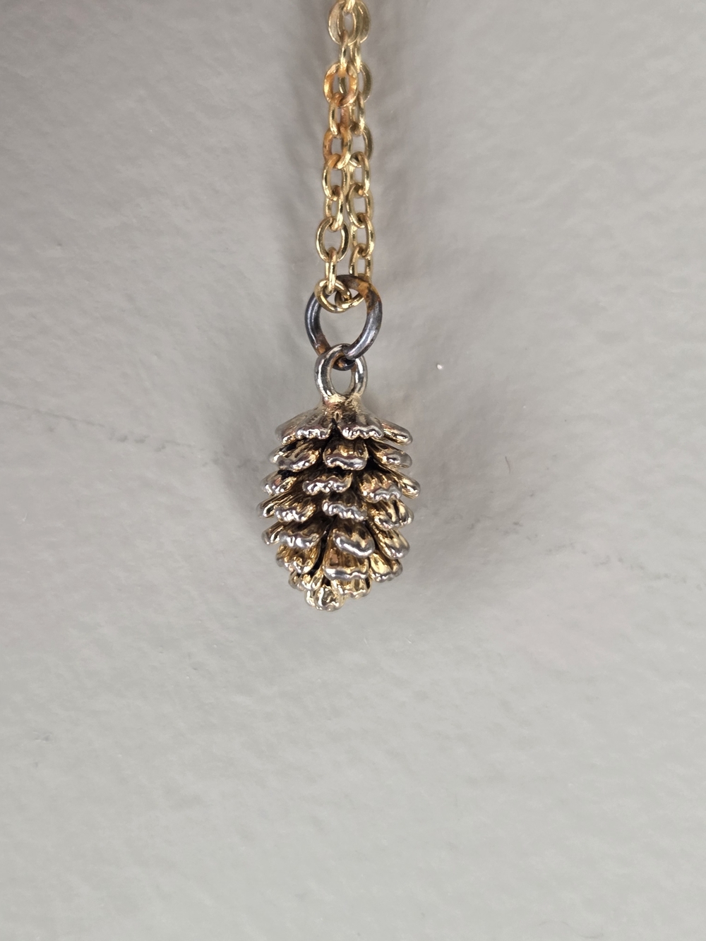 Gold Pinecone Pendant Necklace - Women Jewelry